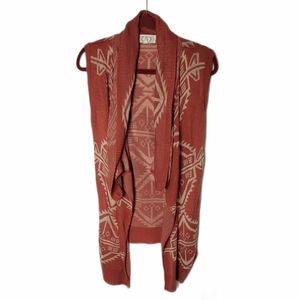 Pink Rose aztec print sleeveless cardigan size S